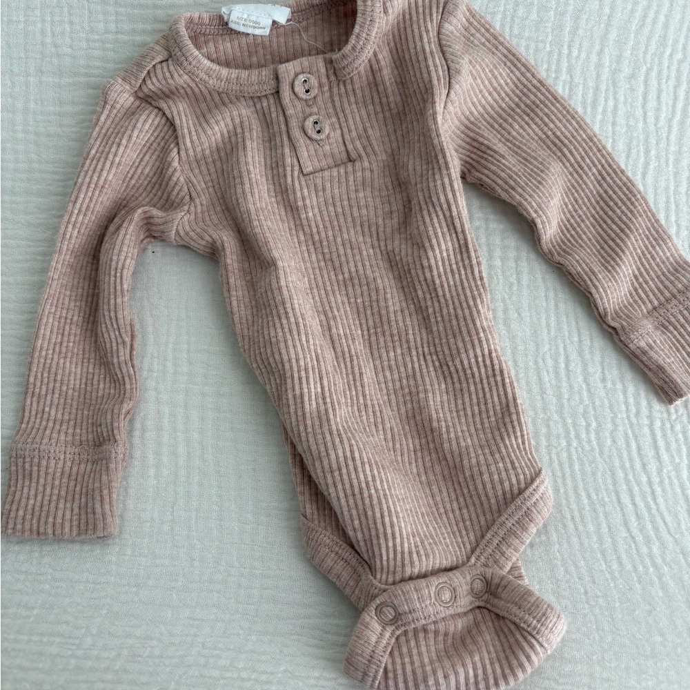 Jamie Kay Pink Ribbed Bodysuit Long Sleeve